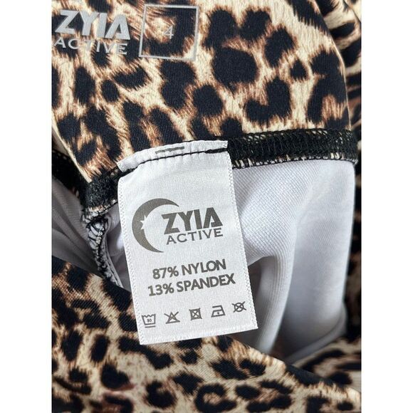 ZYIA Active Leopard Brilliant Scrunchy What Hi-Rise 7/8 Leggings Size 4 Tan - Picture 6 of 7